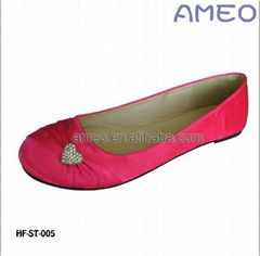 2012 flat women casual shoe,ladies satin casual shoe