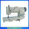 Long arm heavy duty compound feed lockstitcher industrial sewing machine