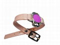 pink Dog Collar with green big flower decoration 2