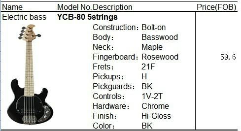 YCB-80 5Strings electric bass high quality hot sale 2