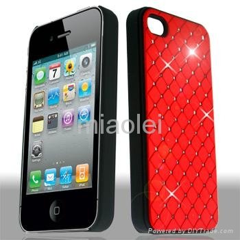 Bling plating Back Case for iphone 4, phone cover 2
