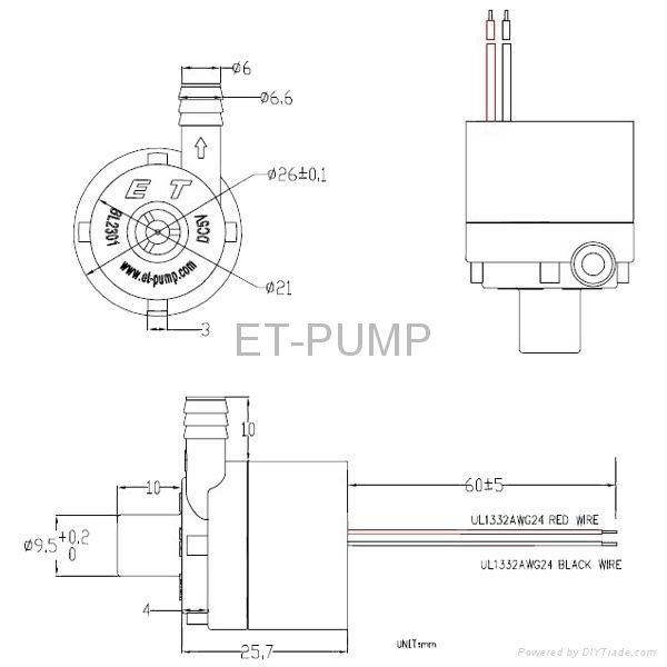 micro DC pump for high temperature liquid automotine water pump 3