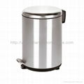 12 Litre Round Stainless Steel Step Trash Can