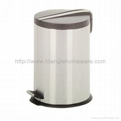 12 Litre Round Step-Open Trash Can With Stainless Steel Insert