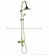 Golden Color Plated Wall Shower Mixer