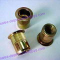 Flat head knurled body rivet nut in hardware 3