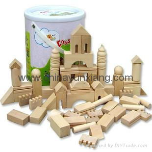 65pcs wooden building blocks