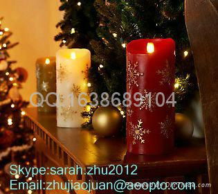 LED Candles Round Pillar Real Wax Candles 5/7/9 Inch 3