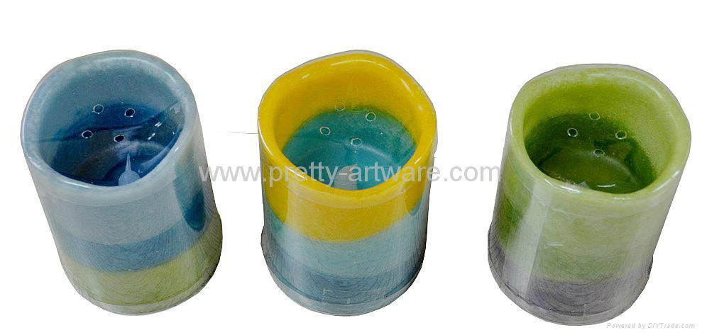 3"x4" Flameless 3-Layer Mottled LED Candle 2