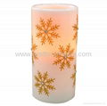 Christmas LED Candle with Snowflake and