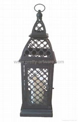 Flameless Metal Lantern with Plastic LED Candle