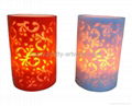 Flameless flower carved paraffin wax LED candle 1