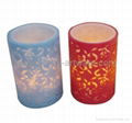 Flameless flower carved paraffin wax LED candle 2