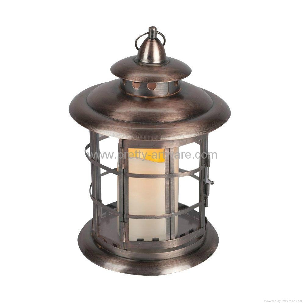 Round Metal LED Candle Lantern 2