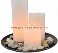 3pcs pack white pillar  flameless wax