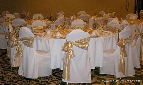 satin material and 100% polyester chair cover for restaurant 