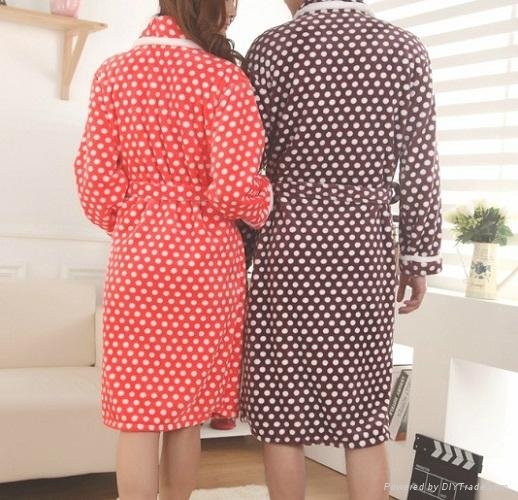 Flannel Dotted Robe for Couples 2