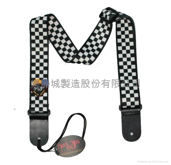 The leather head Sublimation guitar strap 2