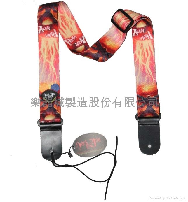 The leather head Sublimation guitar strap 4