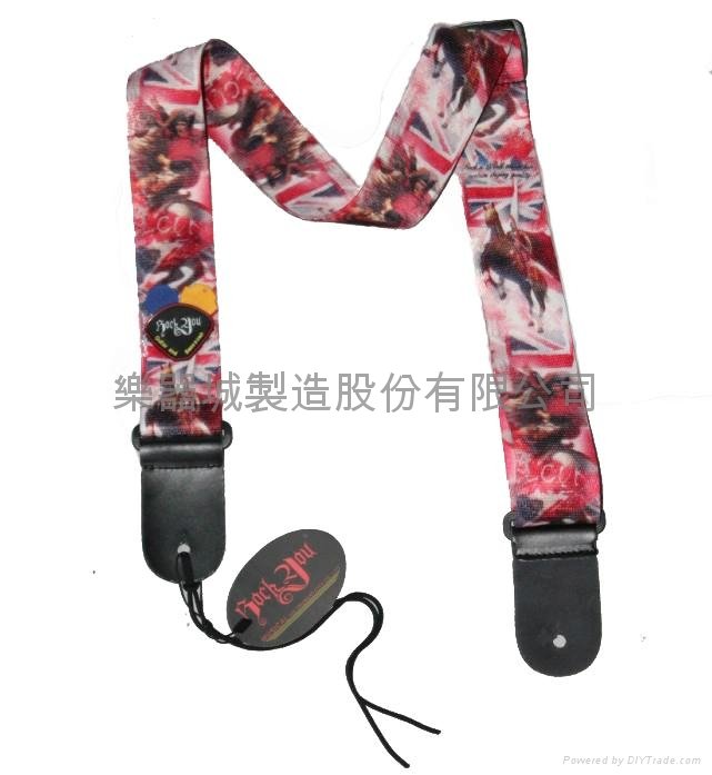 The leather head Sublimation guitar strap 3