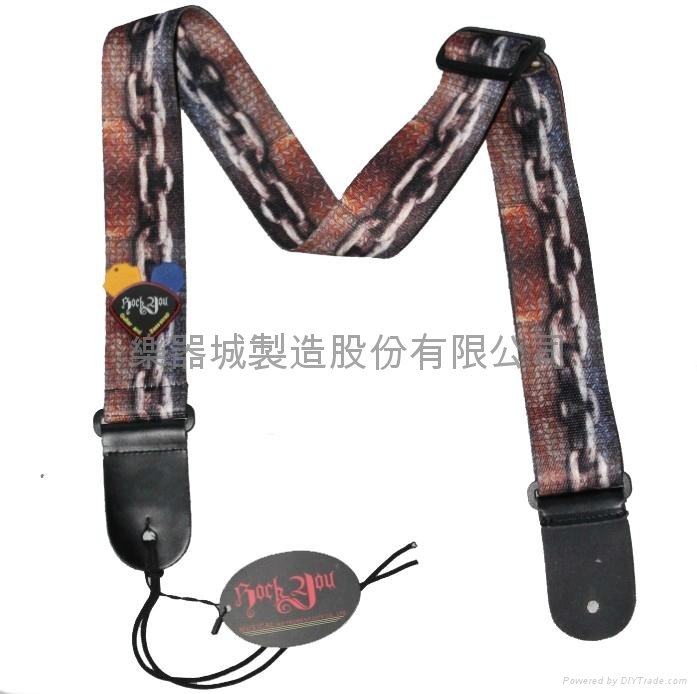 The leather head Sublimation guitar strap 5
