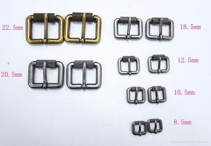 textured roller buckle for shoe and handbag