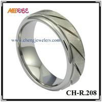 White Tungsten Ring with Brushed