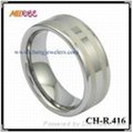 Tungsten Ring with  3  Diamonds 3