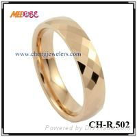 Gold plated tungsten ring-8mm