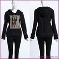 Black Cotton Women Fleece Hoodie 2