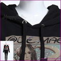 Black Cotton Women Fleece Hoodie 4