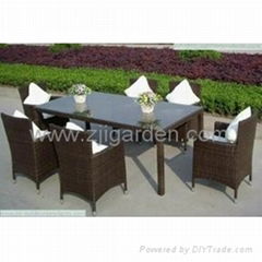 Outdoor rattan dining set