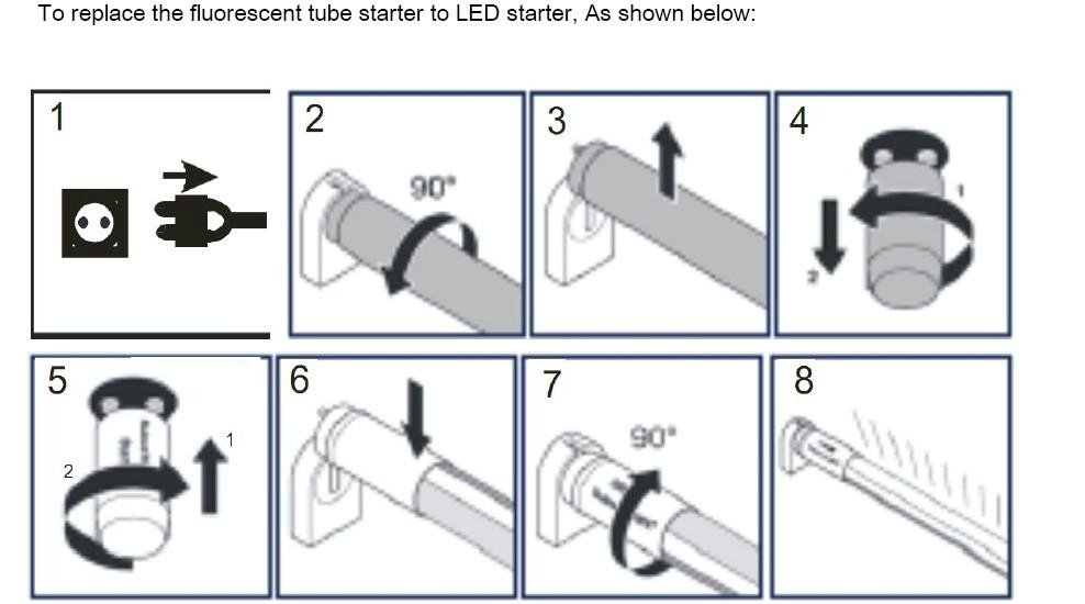 LED fuse starter  1A 250V only for LED tube light 3