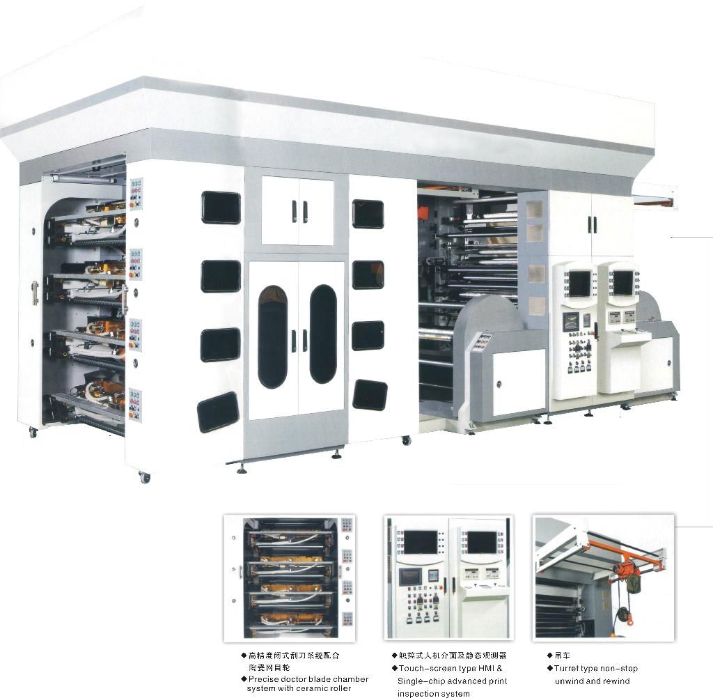 WQD Type Servomotor Drive PLC Control 8 Colors Flexographic Printing Machine