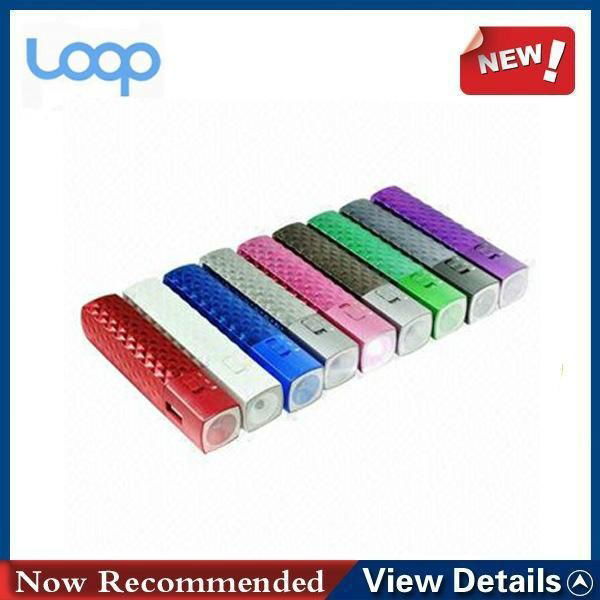 2200mah lipstick design power bank with LED flashlight