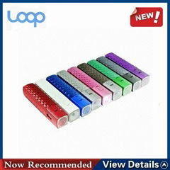 2200mah lipstick design power bank with LED flashlight