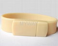 White Silicone bracelet usb stick with custom logo 3