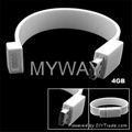 White Silicone bracelet usb stick with custom logo 5