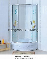 White ABS Tempered Glass Shower Enclosure