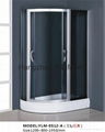 Satin Aluminium Profile Tempered Glass Shower Cabin 