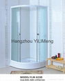 White Aluminium Alloy Profile and Tempered Glass Shower Cabin  1