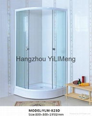 White Aluminium Alloy Profile and Tempered Glass Shower Cabin