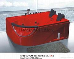 Red Rectangle Whirlpool Massage Bathtub