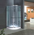 Misty Glass Shower Cabin with Flower