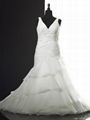 V Neck Embroidery Bouffant Tailing Plus Size Wedding Dress Party Dress  1