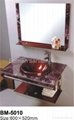 Glass basin ,Toilet wash cabinet with towel rack 3