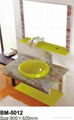 Glass basin ,Toilet wash cabinet with towel rack 4