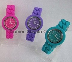 Fashion Colorful Silicone Twist Bracelet Watch