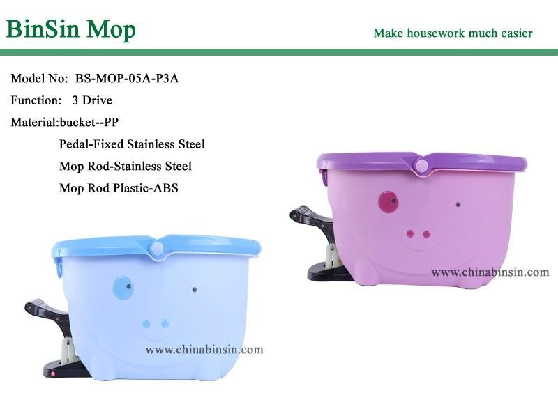 microfiber mop with cute bucket for cleaning 2