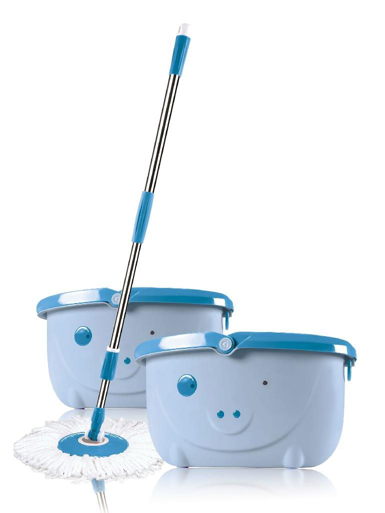 360 rotating mop with cute mop bucket for cleaning